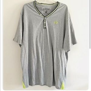 Parish Nation | Popover Shirt Mens Plus Size 3XL XXXL Gray Short Sleeves
